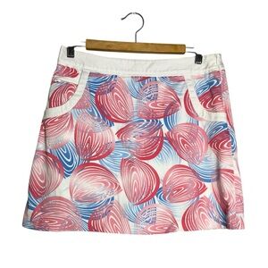 Greg Norman Pink White & Blue Abstract Print Golf Skirt Skort, size 6